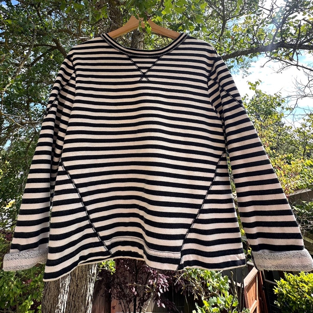EUC VINTAGE Marc by MARC JACOBS French Terry Stripe Crew Neck Sweatshirt Size S